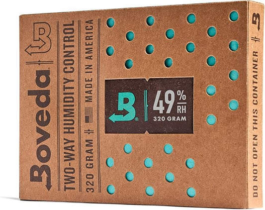 Boveda 49% Two-Way Humidity Control Pack for a Wood Instrument in a Display Case or Utility Case – Size 320 – Single – Moisture Absorber – Humidifier Pack – Individually Wrapped Hydration Packet