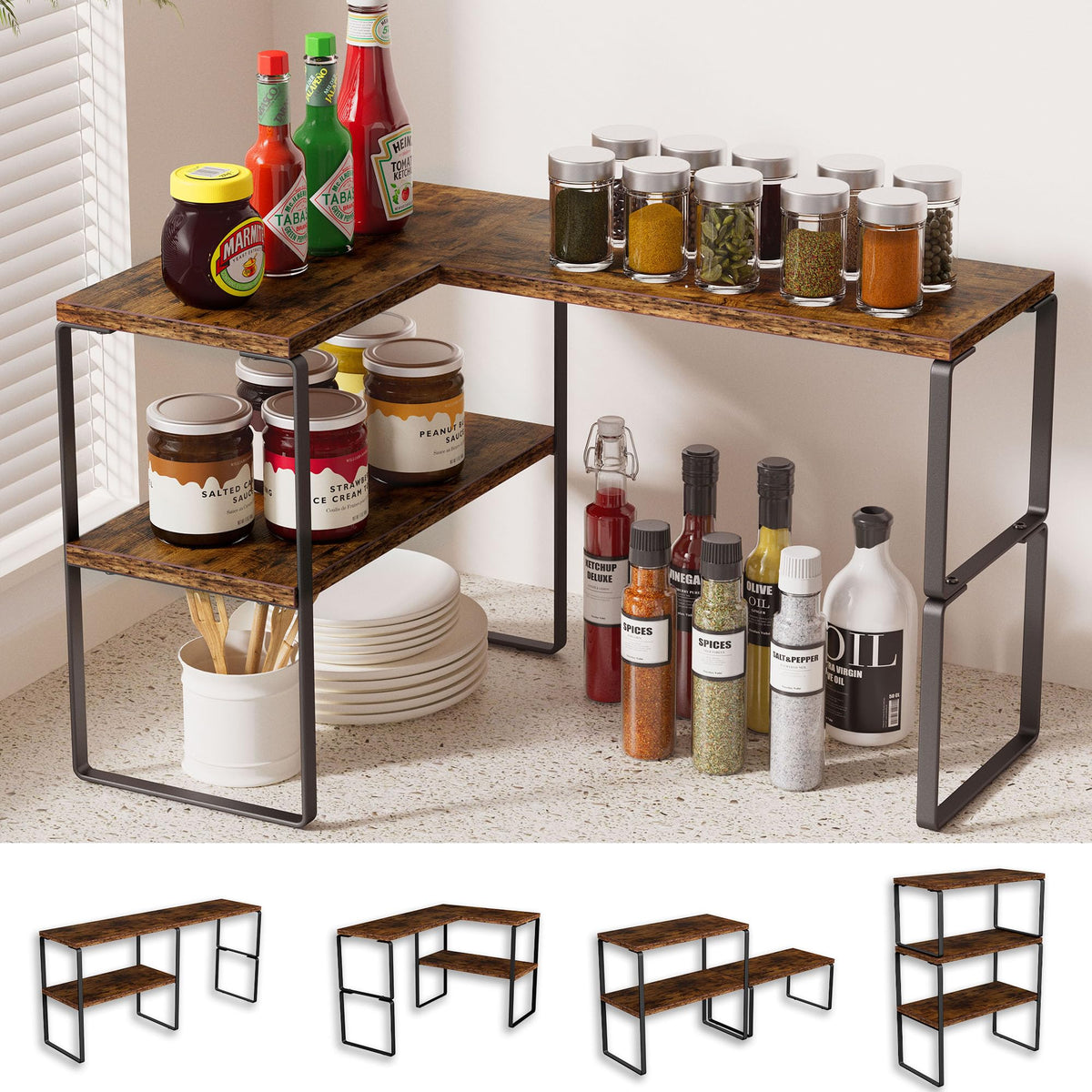 Golener Kitchen Counter Organizer, Countertop Shelf - Image 1