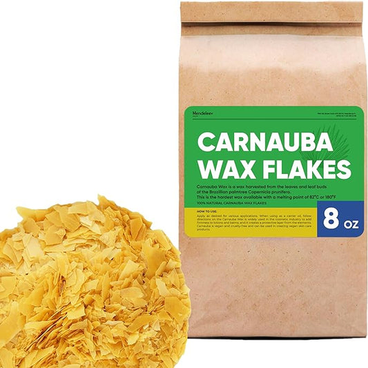 8 Oz Carnauba Wax Flakes for Wood Polishing, Candle Making