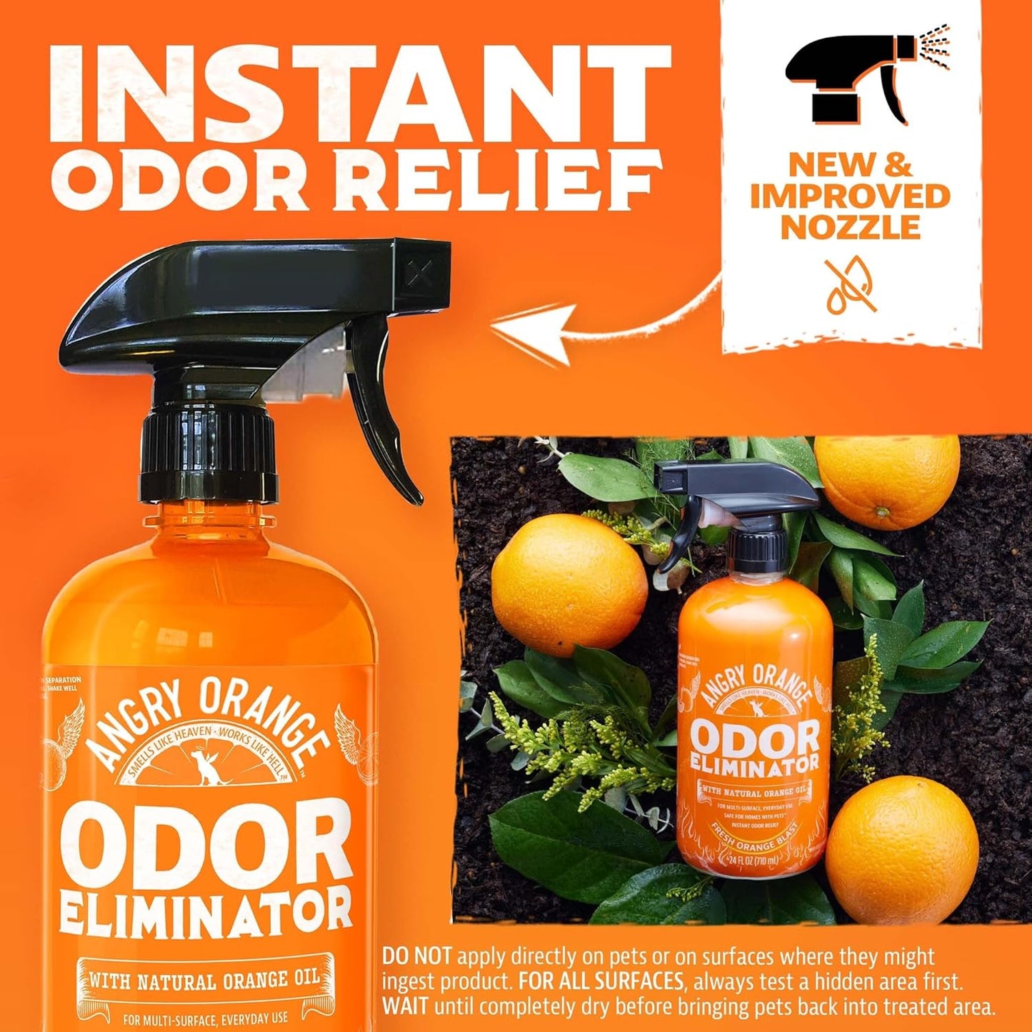Angry Orange Pet Odor Eliminator & Stain Remover – Natural Citrus Cleaner for Dog & Cat Urine (24 oz) | Fixory911