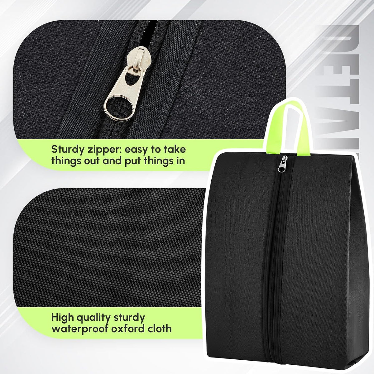 Black Cleat Bag with Activated Charcoal Odor Control