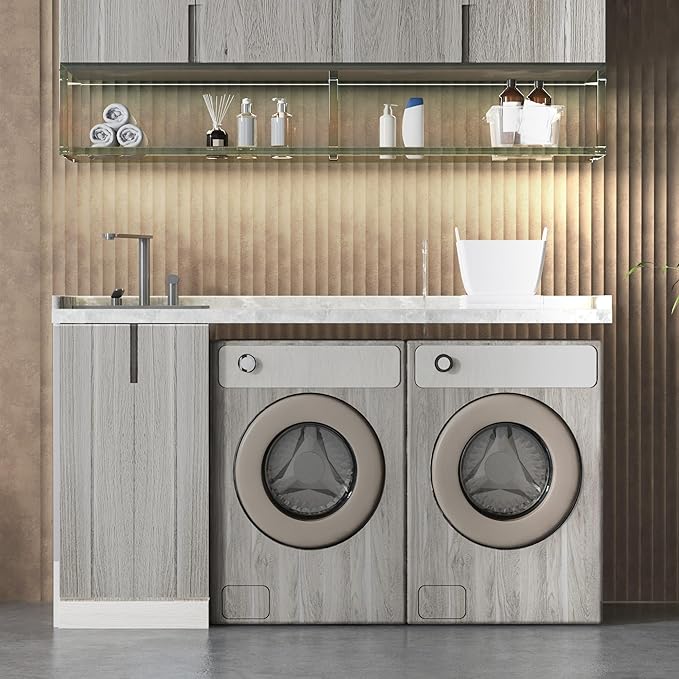 Light Wood Contact Paper for Cabinets Wood Grain Vinyl Wrap Grey Wood Wallpaper Peel and Stick Countertop Covers with Air Guide Slot Design 31.5"x 354" Brown Oak Maple Contact Paper for Countertops