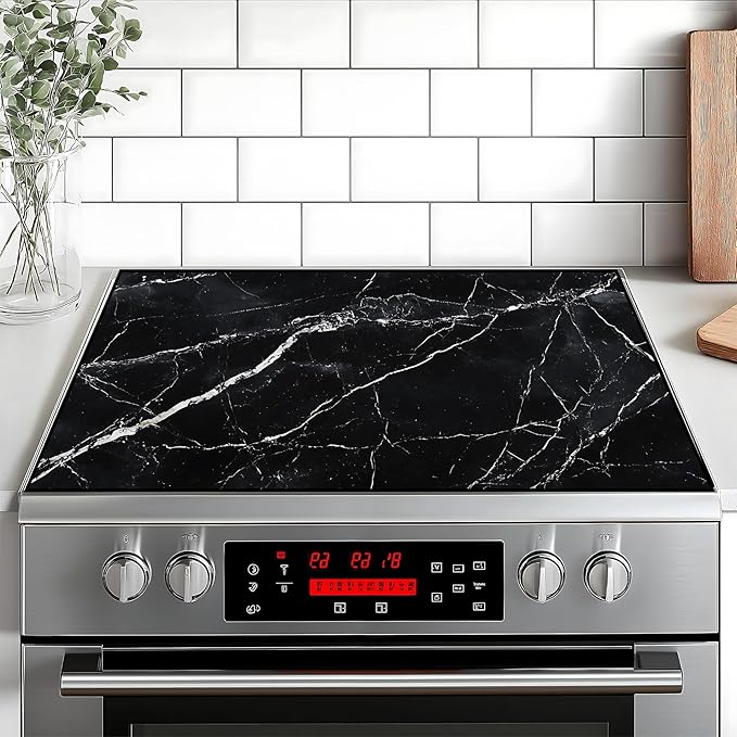 Stove Top Cover for Home Decoration Kitchen Pad Washable Cooktop Covers Countertop Stove Protector Mat for Home Kitchen Cooktops (black, 28"x20")
