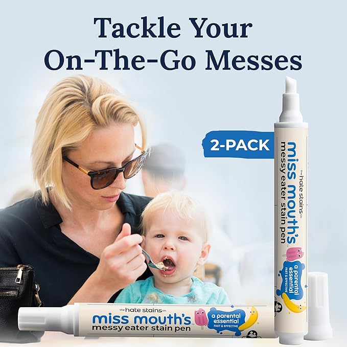 Miss Mouth's Messy Eater Stain Treater Pens & 4oz 3-Pack - On-the-Go Spot Remover for Clothes - Portable Baby Stain Spray, Newborn Essentials