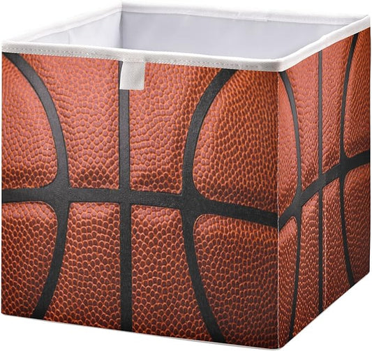 Bolaz Basketball Ball Texture Closet Organizers Storage Cubes Storage Bins Shelf Baskets Containers for Home Kids Room Toys Office