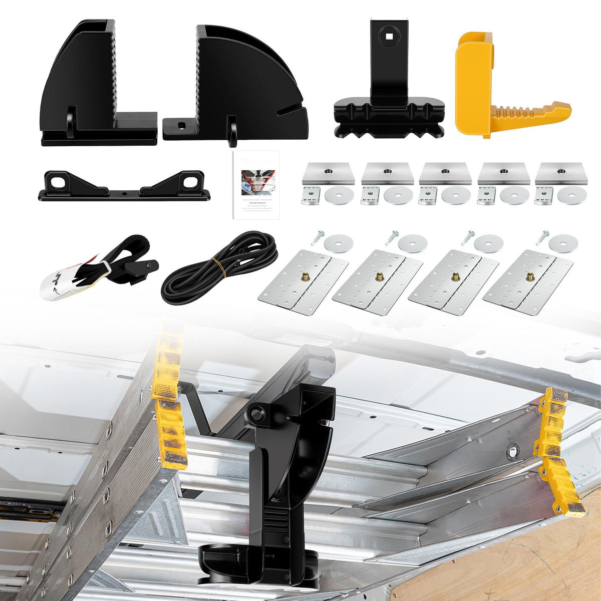 Van Interior Ladder Storage System Utilizes Overhead | Garage Storage - Image 1