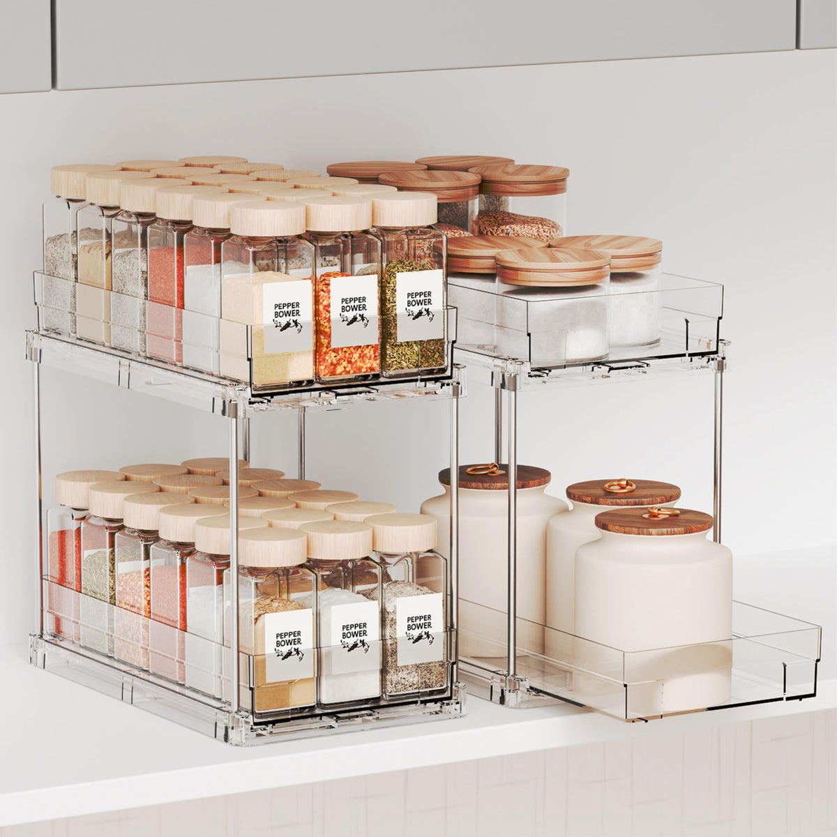 Yieach 2 Pack 2 Tier Vertical Spice Rack Pull Out,10 | All Products - Image 1