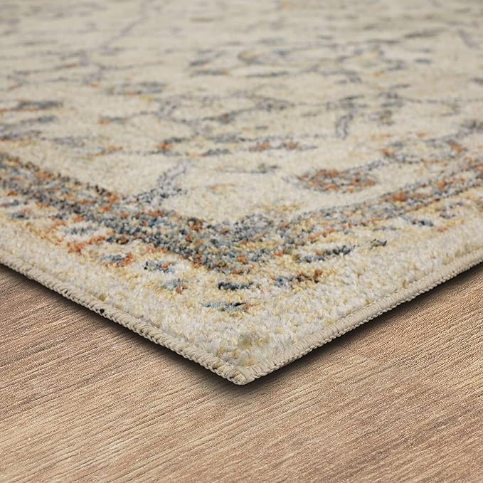 Mohawk Home Garrett Floral Ornamental Cream 2' x 10' Area Rug Perfect for Living Room, Dining Room, Office