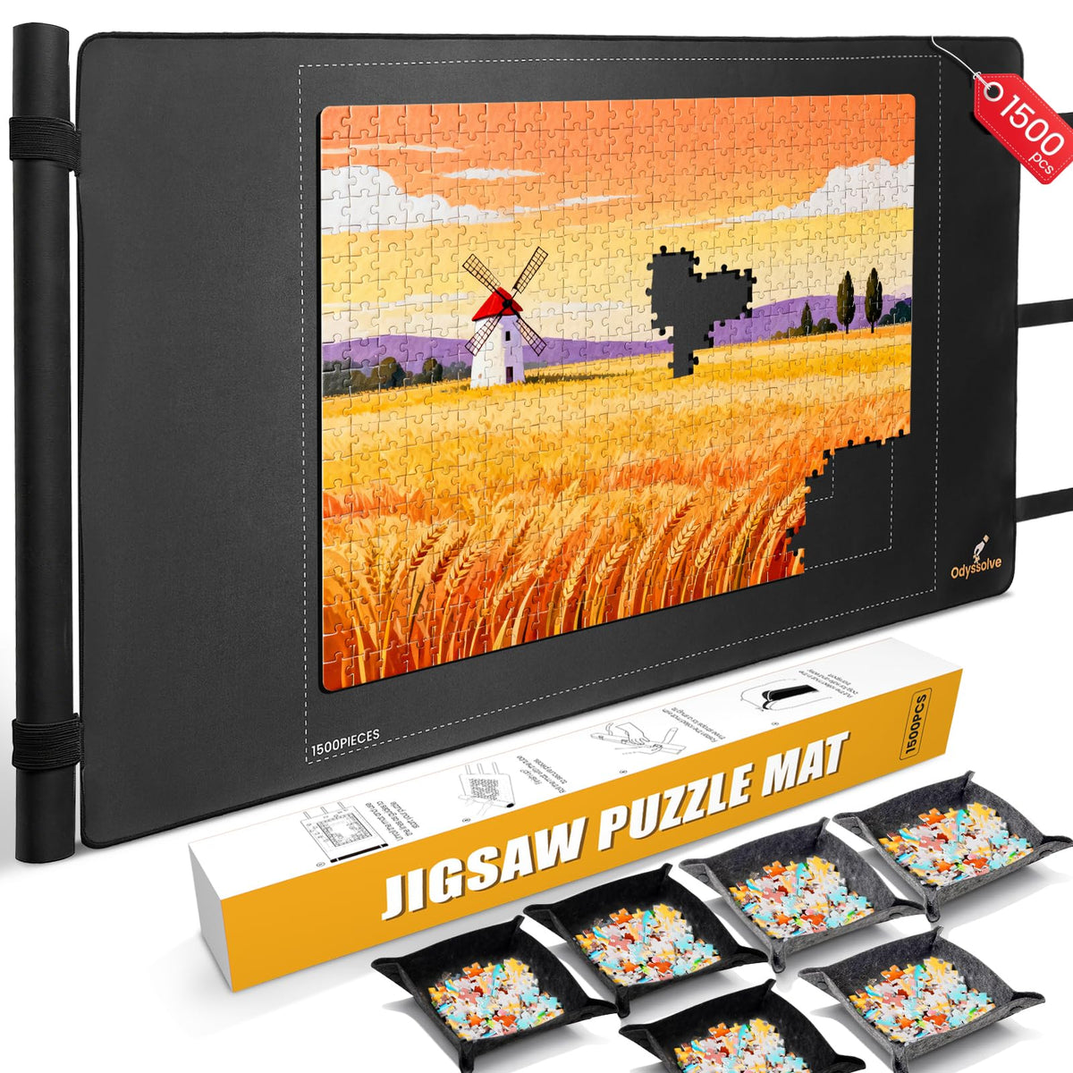 Jigsaw Puzzle Mat 46”x26” for 1500‑Piece Puzzles | Home Organization - Image 1