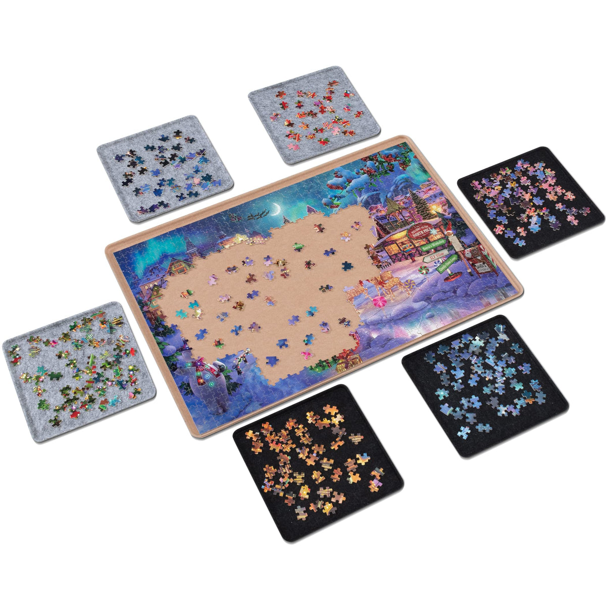 Lavievert 1000 Piece Jigsaw Puzzle Board with 6 Sorting Trays - Image 1