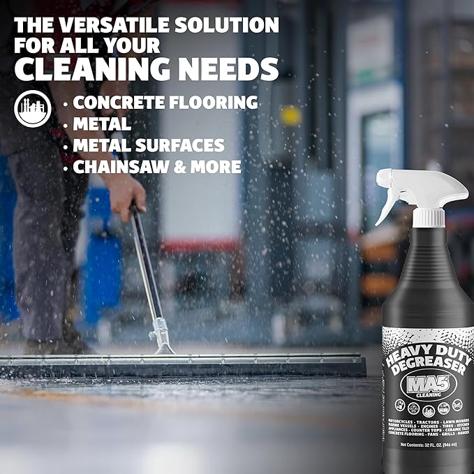 MA5x Heavy Duty Degreaser Cleaner | Indoor and Outdoor Formula | Commercial, Residential, Kitchen, Automotive and Equipment Degreaser and Cleaner | 32oz Spray Bottle | Pack of 1