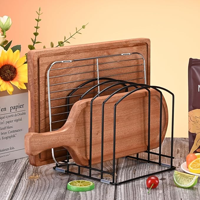 5-Slot Cutting Board Organizer, Bakeware Organizer, and Kitchen Cabinet Organizer for Baking Trays and Cookie Sheets (1pc 5 Slots for one size)