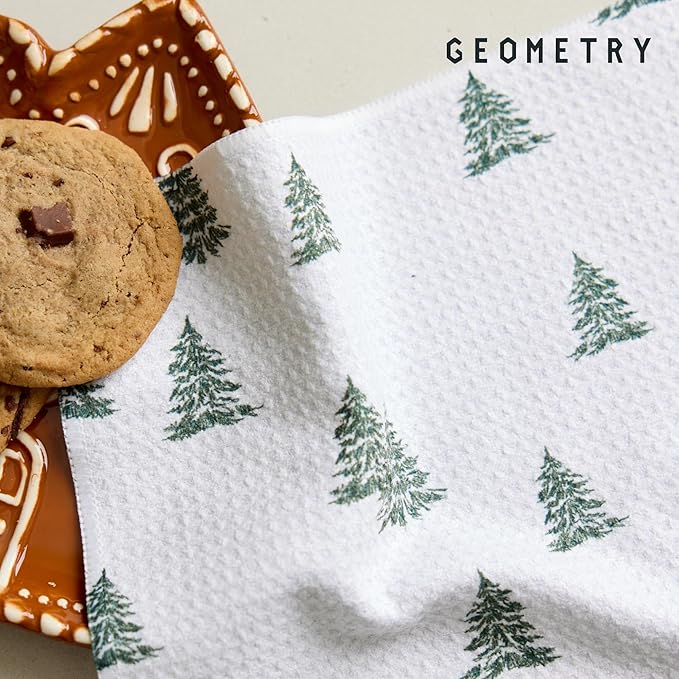 GEOMETRY Holiday Kitchen Dish Cloths - Quick Dry Dishcloths for Kitchen - Premium Dish Rags with Geoweave - 3-Pack Set (Wrapped Up, 10"x10")