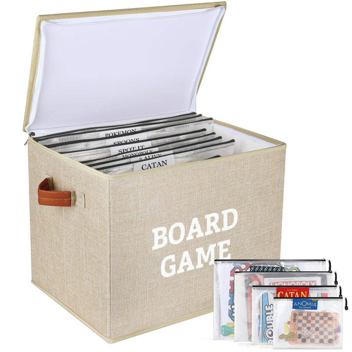 Board Game Storage Kit Include Storage Basket and 10pcs - Image 1