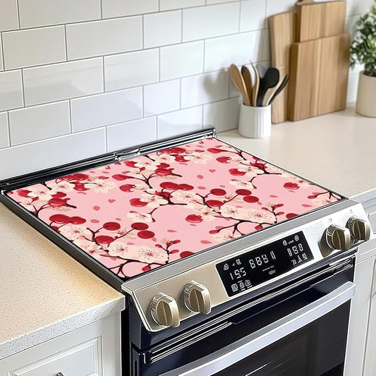 Decorative Electric Stove Top Covers, Heat Resistant Silicone Stove Cover Mat, Stove Top Protectors for Electric Flat Glass Stoves, Adds Extra Counter Space for Small Kitchens and Apartments