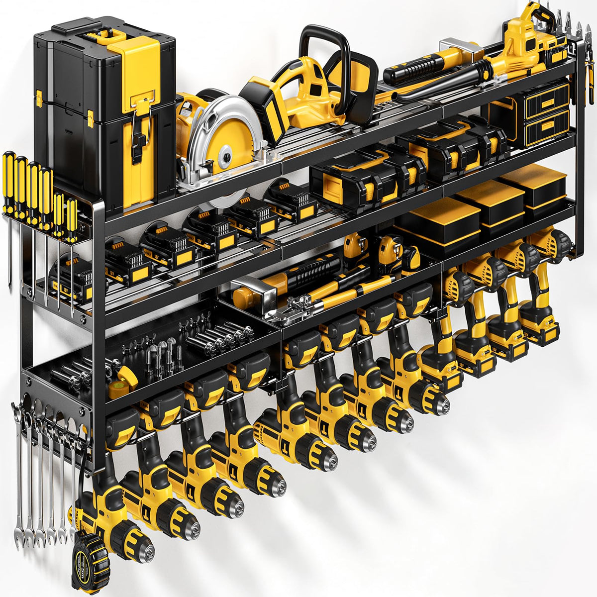 49" W Large Power Tool Organizer Wall Mount, 4 Layer Heavy - Image 1