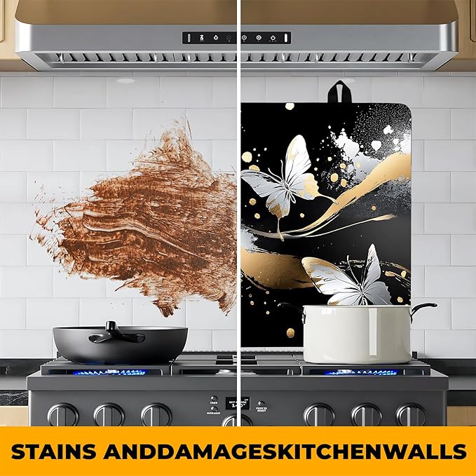 Stove Top Cover for Home Decoration Kitchen Pad Washable Cooktop Covers Countertop Stove Protector Mat for Home Kitchen Cooktops (butterfly, 28"x20")