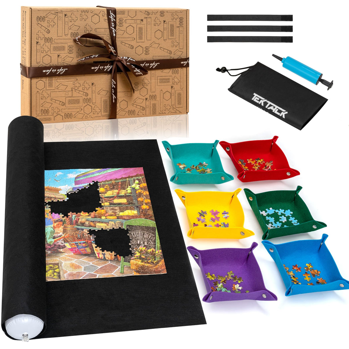 Tektalk Higher-Capacity Design, Jigsaw Puzzle Roll-up Mat - Image 1