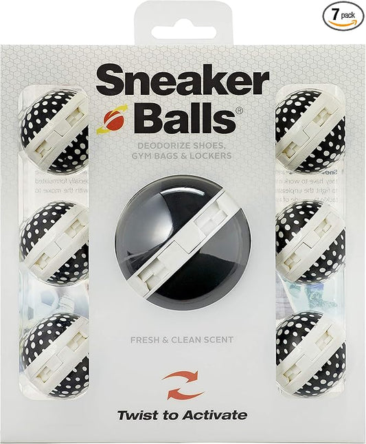 Sneaker Balls Odor-Fighting Shoe Fresheners, Eliminates Unpleasant Smells, Perfect For Sneakers, Gym Bags, Gear Bags, Drawers, Lockers, And More!, Powerball, 7 Pack