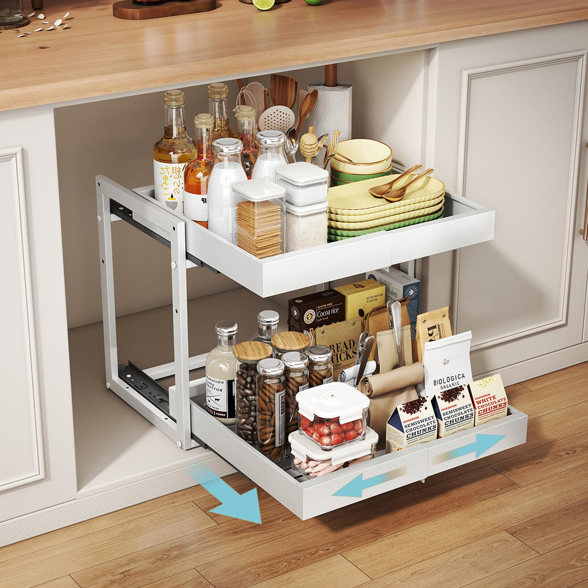 Golener 2-Tier Expandable Pull Out Cabinet Organizer | Under Sink Stor - Image 1