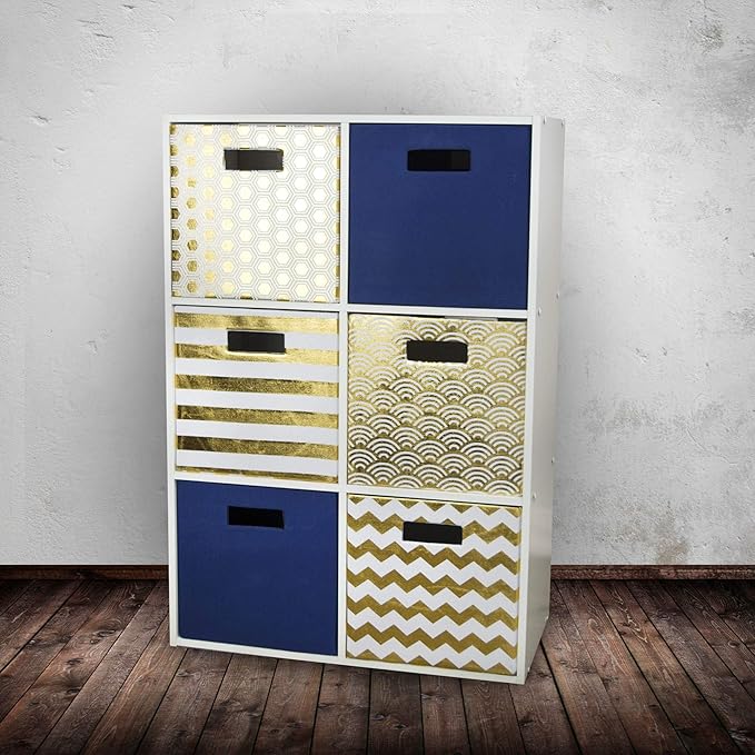 DII Polyester Cube Storage Collection Hard Sided Collapsible, 11x11x11, Gold