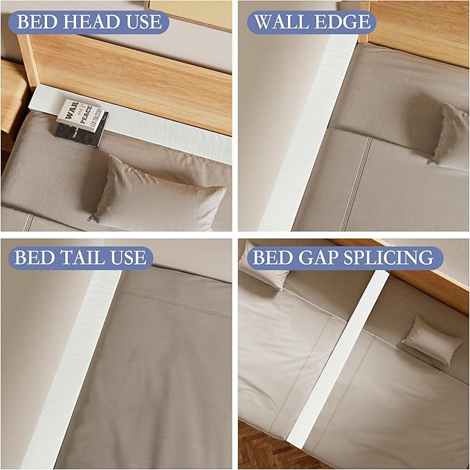 DEEPSHARK Mattress Gap Filler, Bed Gap Filler for Twin, Bed Gap Filler Mattress Extension Filler for Headboard Seams, Bed Space Cracks White(39"×6"×10", Twin/XL)