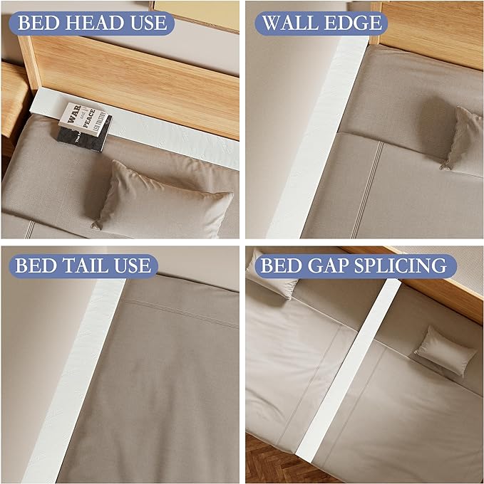 DEEPSHARK Mattress Gap Filler, Bed Gap Filler for King,Gap Filler Bed Mattress Extension Filler for Headboard Seams, Bed Space Space Cracks White(78"×8"×10", King)