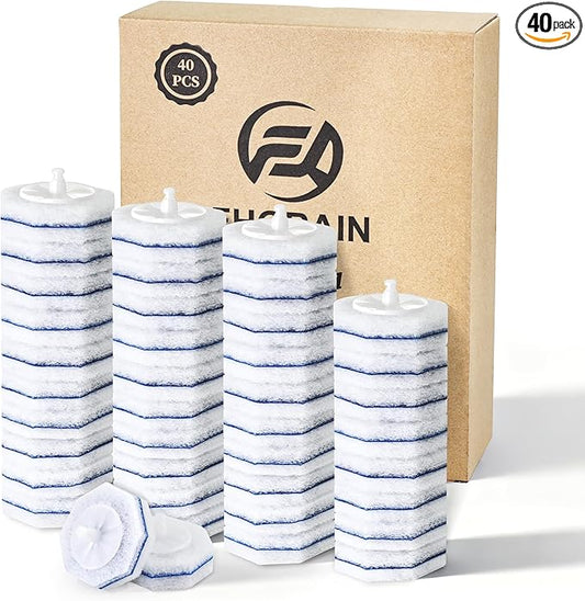 40 Count Toilet Wand Refills for Clorox, Disposable Toilet Brush Head with Rich Foaming, Extra Thick Triple-layer Refills, Strong Cleaning & Scrubbing Power, Disposable Toilet Cleaning System