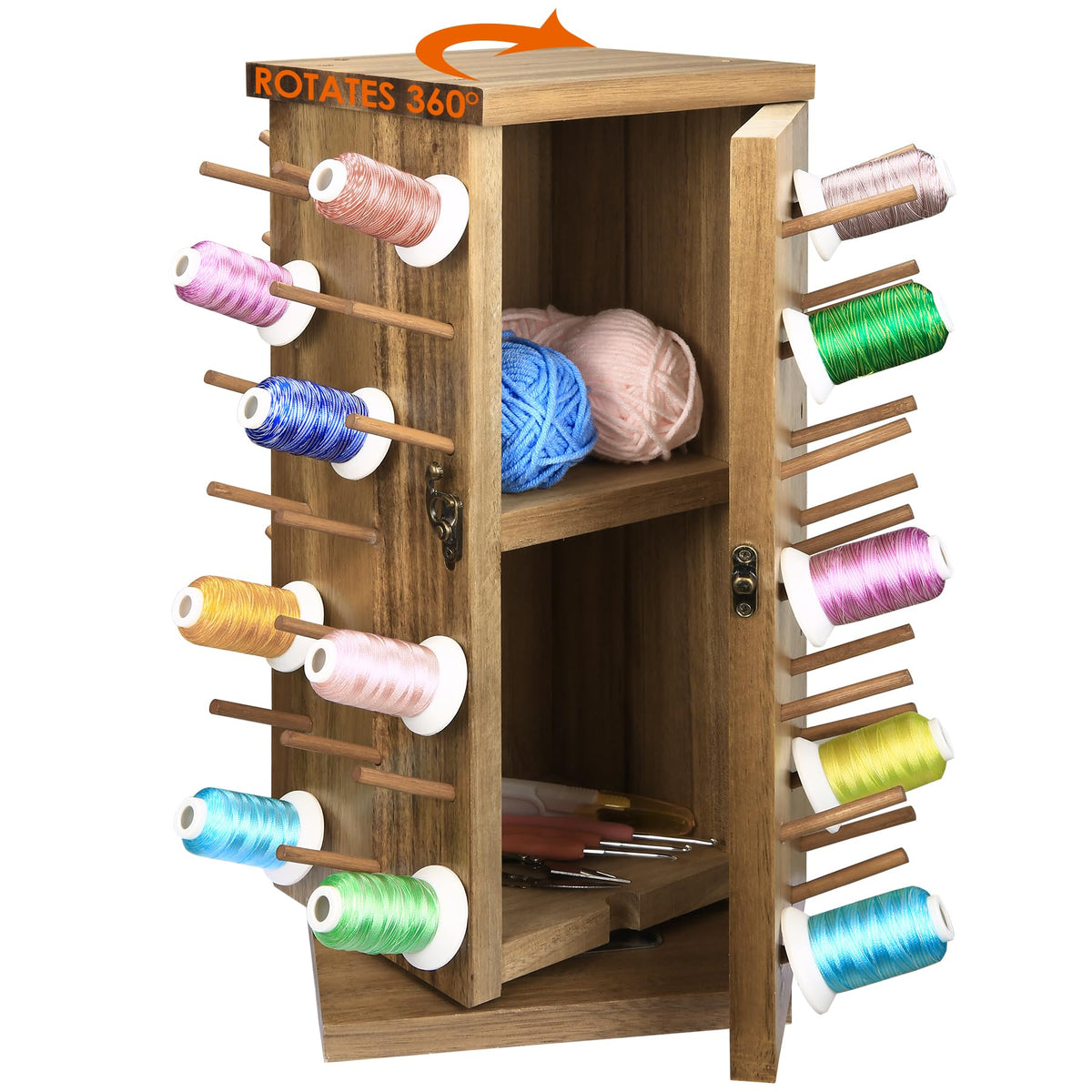 Acacia Wood 84 Spools Thread Rack/Thread Holder Organizer - Image 1