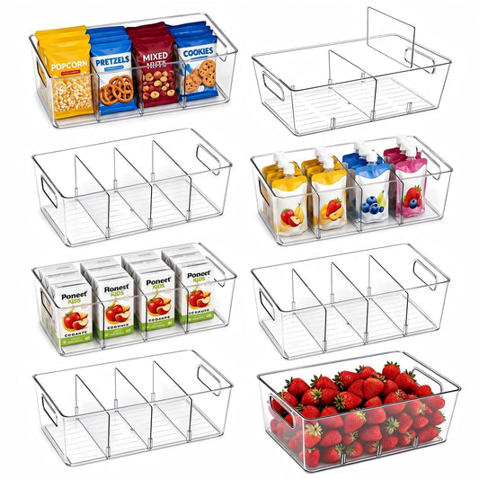 8 Pack Refrigerator Organizer Bins, Clear Storage Bins - Image 1