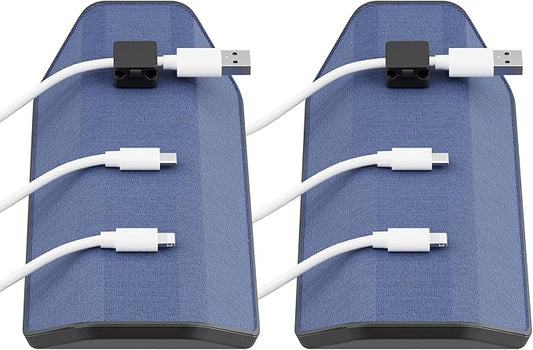 CHARGEWORX Magnetic Cable Organizer – 2 Pack- Weighted Non-Adhesive Cord Holder with 3 Magnetic Clips for USB-C, Lightning & MagSafe Cables – Desk, Office & Nightstand Cable Management