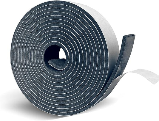 Black Foam Weathe Stripping 2 inch Wide x 1/4 inch Thick,Closed Cell Foam Tape with Self-Adhesive,Single Sided Weatherstripping for Window, Door Seal,High Density Weatherstrip 16.5 Feet