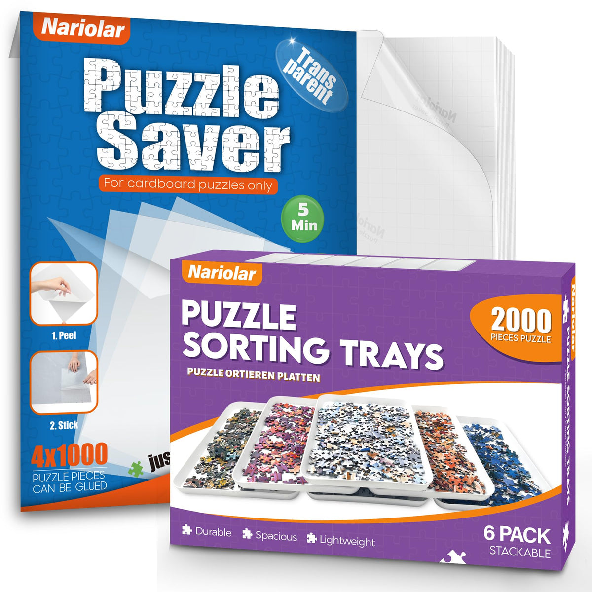 11.5 x 8.3 in Puzzle Sorting Trays Stackable with 32 - Image 1