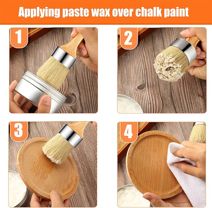 Finishing Wax Furniture Wood Finishing Clear Chalk Paint Waxes Sealing and Painted Brush for Painting Interior Furnitures(7 Ounces,Clear)