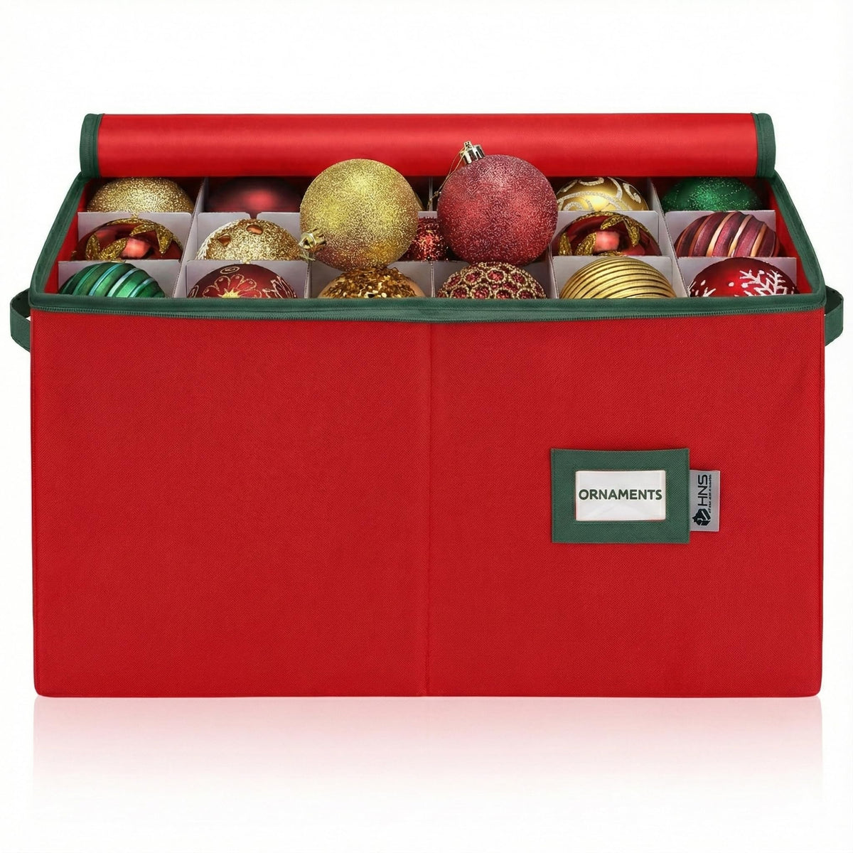 Christmas Ornament Storage Container with Dividers - Box Stores - Image 1