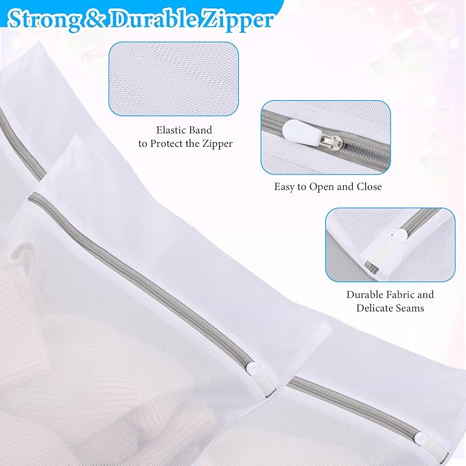 4PCS Laundry Mesh bag with Zips, 30x40cm Laundry Bags for Delicates, Mesh Laundrys Bags for Washing Machine, for Clothes, Socks, Underwear, Pants