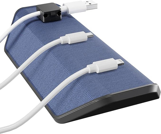CHARGEWORX Magnetic Cable Organizer – Weighted Non-Adhesive Cord Holder with 3 Magnetic Clips for USB-C, Lightning & MagSafe Cables – Desk, Office & Nightstand Cable Management