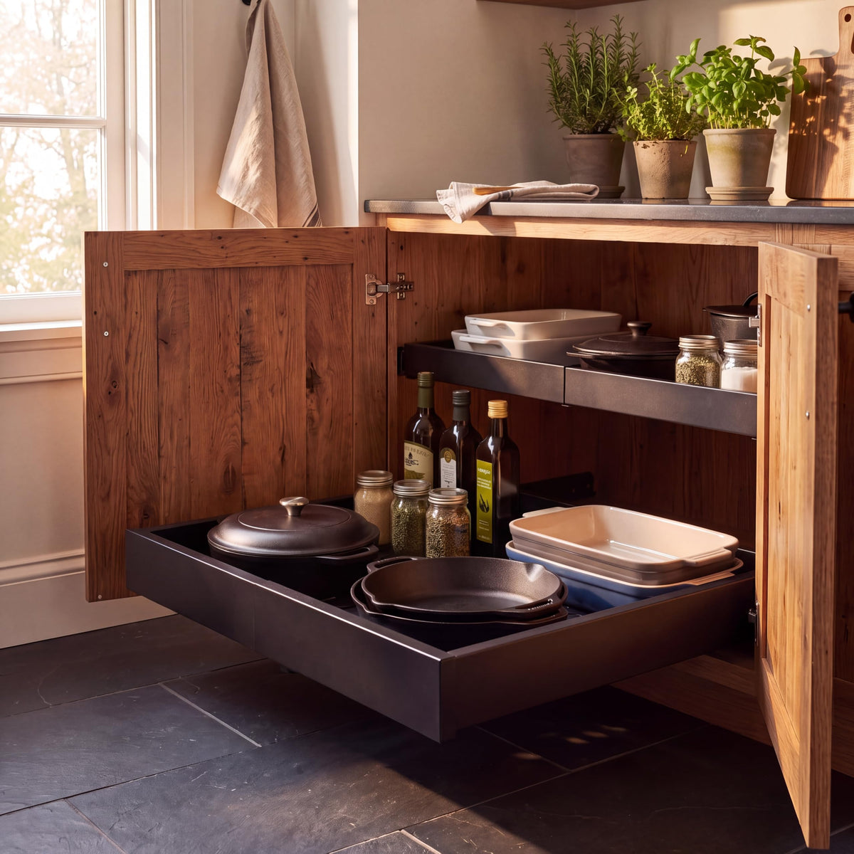 Expandable Pull Out Cabinet Organizer | 4-Way | Home Organization - Image 1