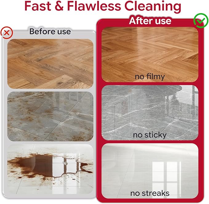 Floor Cleaner Compatible with Tineco Cleaning Solution, Suitable with All Robotic Vacuum Mop and Cordless Wet/Dry Vacuum Mop Cleaner, Multi-Surface Deodorizing & Cleaning Solution (1 L, Rose)