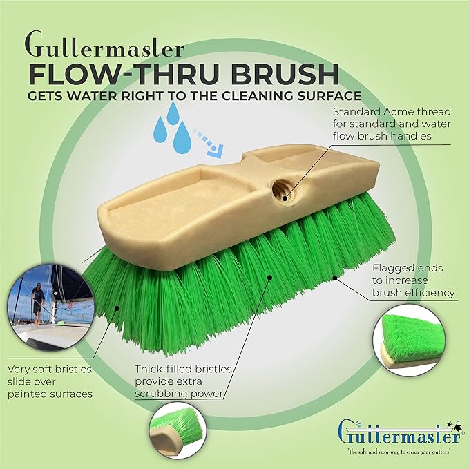 Guttermaster GM-214NP-8 Green 8 Inch Oblong Very Soft Flow Through Brush for Vehicles and Boats