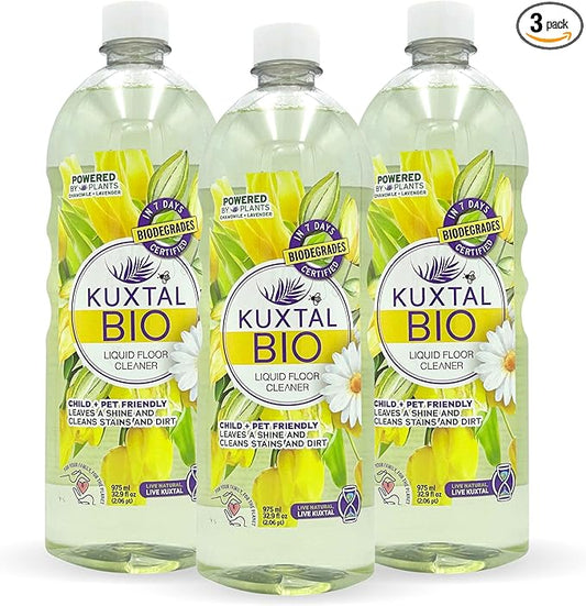 Biodegradable Multi-Surface Floor Cleaner 3 Pack | Eco-Friendly & Plant-Based Formula | Pet & Family Safe | Floral Scent for a Fresh | Natural Clean | 32.9 fl oz Each