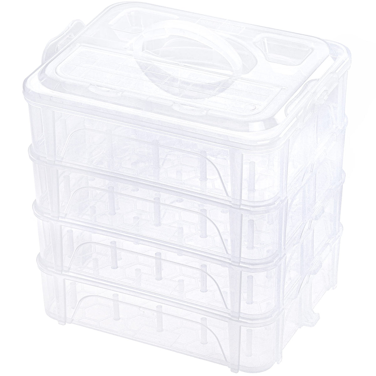 New brothread 4 Layer Stackable Clear Storage Box Organizer - Image 1