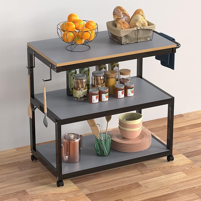 Shelf Liners for Kitchen Cabinets Refrigerator Liners Waterproof & Oil-Proof Kitchen Cupboard Liner Non-Slip Drawer Mats Non Adhesive Fridge Liner for Shelves - Grey 23.6 x 236.2 Inches
