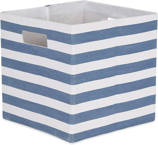 DII Polyester Cube Storage Collection Hard Sided Collapsible, 11x11x11, French Blue