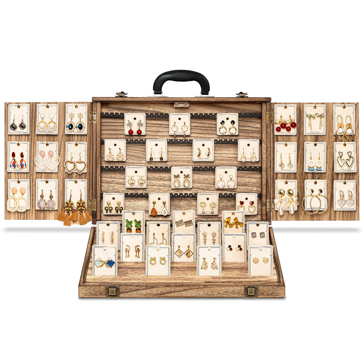 Earring Display for Selling, Portable Wood Jewelry D | All Products - Image 1