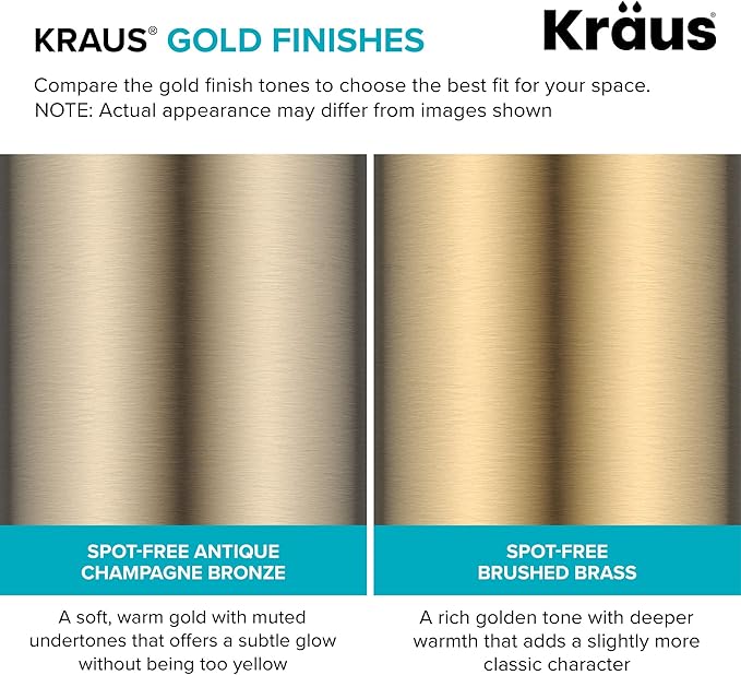 KRAUS Bolden Single Handle Drinking Water Filter Faucet for Reverse Osmosis or Water Filtration System in Brushed Brass, FF-104BB