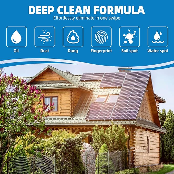Ultra Concentrated Solar Panel Cleaner (29oz Makes 140 Gallons) - Streak-Free, Quick-Dry Formula for Effective Cleaning of Solar Panels, Glass, and More