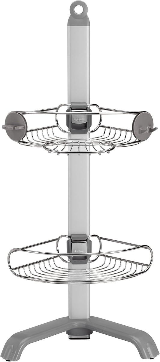 simplehuman Corner Shower Caddy, Stainless Steel and Anodized Aluminum