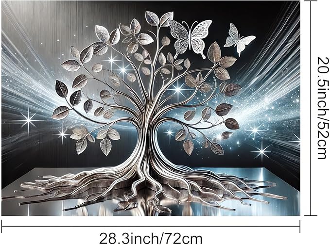 Tree Butterfly Stove Top Cover for Electric Stove Diatomite Dish Drying Mat Floral Embossed Kitchen Protector 28x20 Inch Heat Resistant Pad Coffee Station Mat