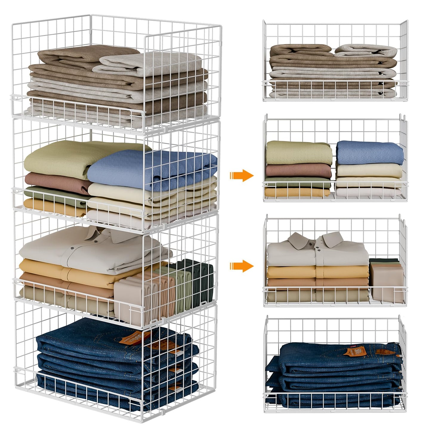 4-Tier Stackable Closet Organizers and Storage Baske | Home Organizati - Image 1